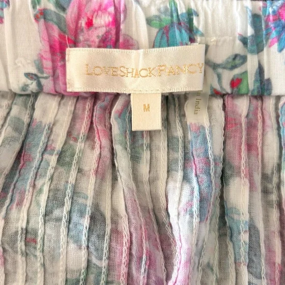 LoveShackFancy Ignacia Skirt, Sea Orchid floral, Size Medium